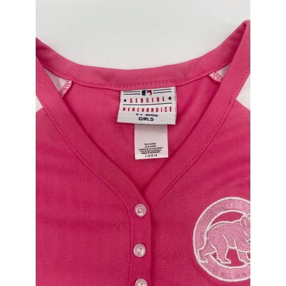 NBA Genuine Merchandise Girls T-Shirt 3/4 Buttons Down Sz L Pink NWT - Picture 10 of 10